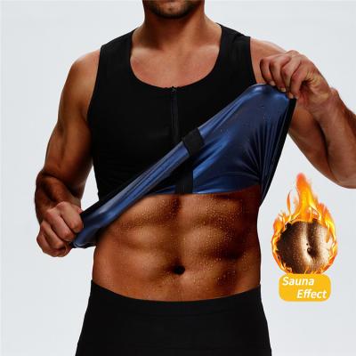 China Antibacterial Men Fitness Lose Weight Sauna Sweat Waist Trainer Tops Vest With Custom Logo for sale