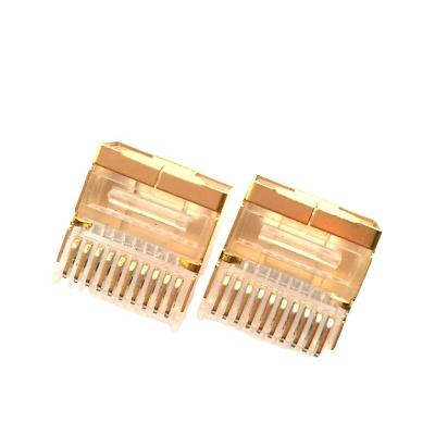 China Short Power Block RJ50 Connector Gold STP 10P10C Planting Socket for sale