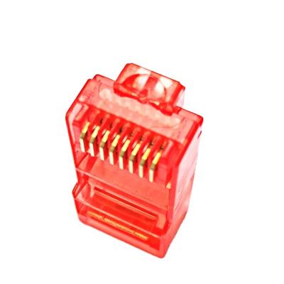 China Microwave Factory Price Red Color RJ45 Cat5e Connector 8P8C Connector for sale