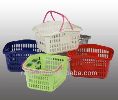 China Convenience Store 30L Plastic Carry Shopping Basket, Wholesale Hand PP Shopping Basket for sale