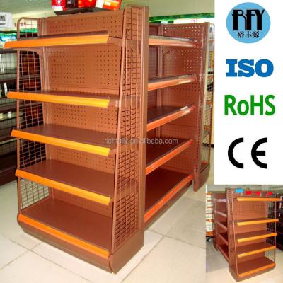 China End shelf (single side) + double side + end shelf low price China factory direct sale grocery shelf /gondola shelving (single side) for sale