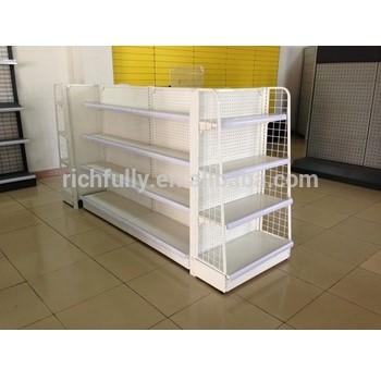 China Hot Sale Double Sided Pharmacy Shelves, Medicine Rack, Pharmacy Display Rack With Perforated Back Panel for sale