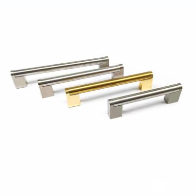 China Kitchen Handles and Knobs for Metal Nickel Cabinet Kitchen Brushed Handle Drawer Door Furniture Handle for sale