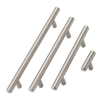 China Kitchen Hardware Silver Metal Iron T Shape Bar Pulls Kitchen Drawer Cabinet Door Pulls Furniture Handles For Kitchen for sale