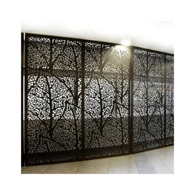 China American Style Laser Cut Privacy Art Metal Screen Room Divider Screen With Aluminum CNC Engraved Panels Painel Para Divisoria Corte A Laser for sale