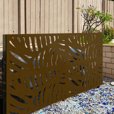 China Easily Assembled Corten Steel Garden Pattern Engraving Indoor And Outdoor Decorative Metal Screen Screen for sale