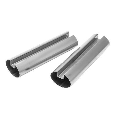 China Amazing popular construction and production SM grade 304 series and square slot welded stainless steel groove tubes and pipes polished finish surface for sale