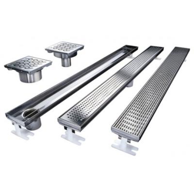 China Modern Bathroom Shower Rectangle Shower Grate Long Invisible Floor Drain for sale