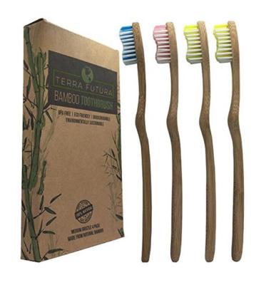 China Natural Battery Operated Bamboo Toothbrush Bristle For Hotel Bamboo Toothbrush Laser Engrave for sale