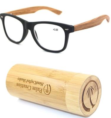 China Good Quality Hot Selling Slim With Planet Plastic Blue Wooden Glass Pocket Reading Bamboo Glasses for sale