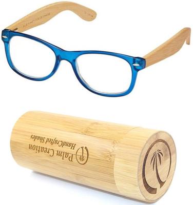 China Slim design one body cheap injection plastic reading glasses with case optical bamboo reading glasses for sale