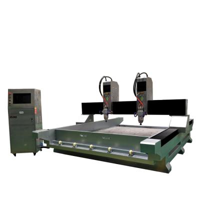 China Building material shops 1325 double head 3d cnc router engraving machine cnc marble stone cutting router for marble for sale