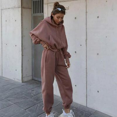 China 2022 QUICK DRY Jogging Suit Women Two Piece Cotton Set Wholesale Designer Tracksuit Women Jogging Sweat Suits for sale