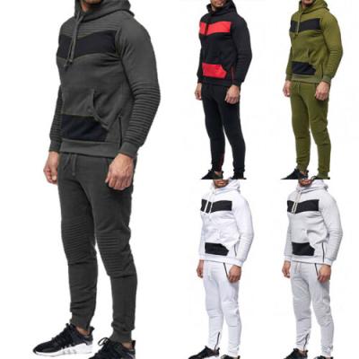 China Antibacterial Mens Vacuum Gym Jogging Sweat Suit Zipper Hoodie Slim Sportswear Tracksuit Set For Men for sale