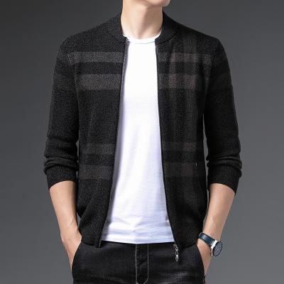 China Chunky Cardigan Sweater For Men custom made anti-shrink plus size long sleeve zipper cardigan pour Hommes for sale