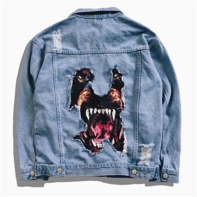 China 2021 Breathable New Spring Autumn Winter Denim Jacket Broken Hole Streetwear Motorcycle Mens Jeans Jackets for sale