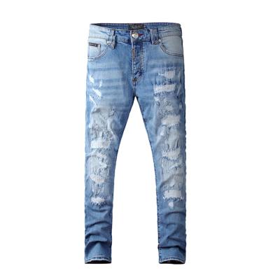 China 2021 Wholesale Classic Style Breathable Custom Made Light Blue Jeans Fashion Stretch Soft Skinny Mens Culottes Pants Jeans for sale