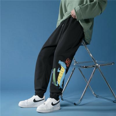 China Men's breathable spring and autumn fashion brand men's loose leg sweatpants printed casual big pants for sale