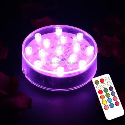 China Picosecond Plastic 4 Inch LED Multicolor Remote Control Low Light For Vase LED Vase Upbrighter Light for sale