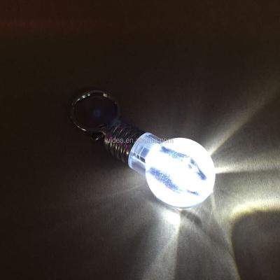 China Plastic Traditional Bulb Shaped LED Bulb Flashlight / LED Key Chain Light In White for sale