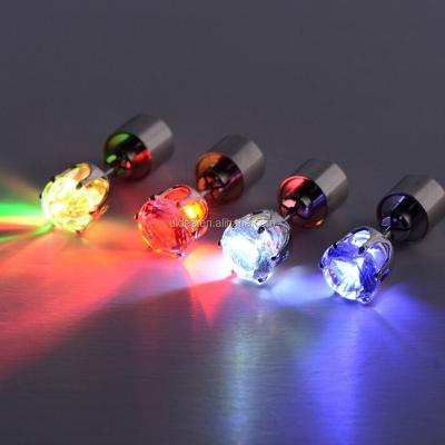 China Crown Shaped Shiny Stud 7 Colors Light Up Party LED Earrings U-09EHL for sale