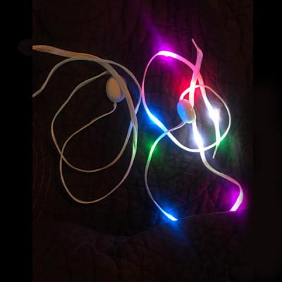 China Flat Nylon LED Laces / Nylon Outdoor Colorful LED Flashing Laces For Party Decoration for sale