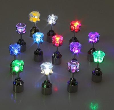 China Cooper LED Light Up Glowing Earring Stud / LED Earringcolored Flashing Earrings For Party Decoration for sale