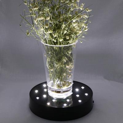 China Fashional Black Case 6 Inch Vase Background Light / LED Low Light For Cyrstal Vase /LED Table Centerpiece Dish Light for sale