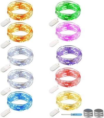 China CR2032 Multicolor Plastic LED Battery Operated Micro Ribbon Wire LED String Light For Home Or Festival Decoration For Party for sale