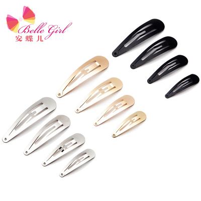 China Trendy Snap Hair Clips For Women BELLEWORLD High Quality Metal Snap 8cm Black Hair Clip 5cm 6cm 7cm For Women Hair Barrettes for sale