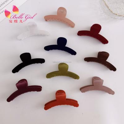 China BELLEWORLD Fashion New Arrival 10colors Fashion Retro Single Slip Hair 11cm Jaw Non Hold Matte Velvet Plastic Hair Claw Clip For Women for sale