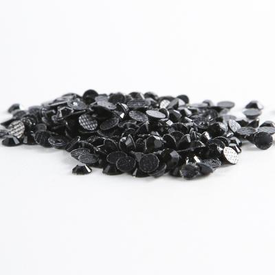 China Flatback Factory Sale 1440pcs Ss1-ss6 Black And Flat Back Fake Stone Logo Designs Crystal Glass Rhinestone Nail Rhinestone for sale