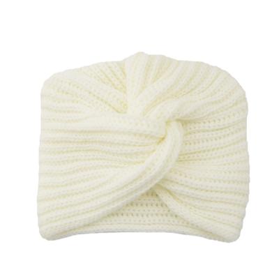 China COMMON 2021 Newest Hot Women' Solid Turban Hat Knitted Spring Winter Warm Beanie Crochet Headband for sale