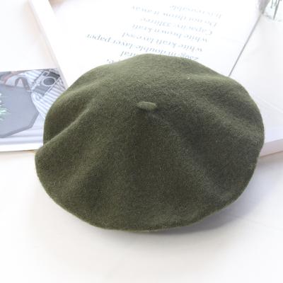 China Mio Hat Female Autumn And Winter Eco-Friendly Woolen Beret British Knitting Artist Beret Hat Cheap For Adult for sale