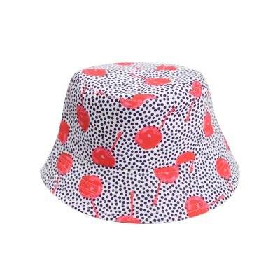 China New Fisherman Fashion Custom Logo Print Bucket Hat Embroidery Picture Fruit Pattern for sale