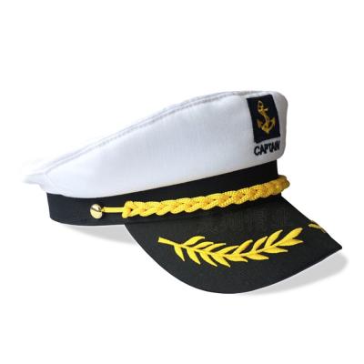 China JOINT American Outdoor Tourist Sun Visor Cap White Navy Captain's Sailor Hat for sale