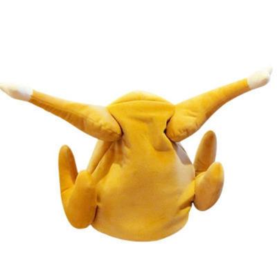 China Eco-friendly Chicken Hat Fun Fashion Soft Plush Can Sing And Dance Chicken Thigh Hat Novelty Cooked Chicken Women's Hat for sale