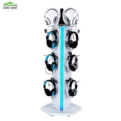 China Mordern Cool Design Custom Whit Storage Metal Wired Headphone Display Rack for sale