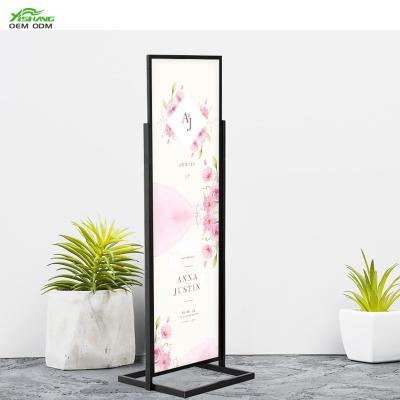 China Custom Rust Protection Floor Information Board Metal Advertising Display Rack for sale