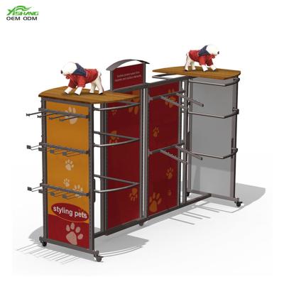 China Rust Protection Fashion Pet Store Pet Food Clothing Metal Extra Display Rack for sale