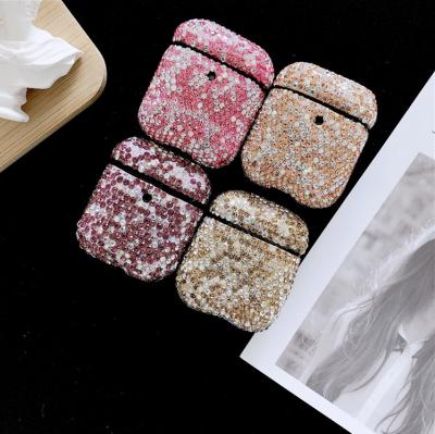 China Luxury Diamond Luminous Light Music Earphone Case For Airpods Case 1/2 Woman for sale