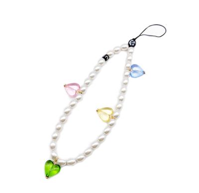 China 2022 Handmade New Stylish Cell Phone Lanyard Chain Cell Phone Strap Hang Rope Colorful Beaded Phone Strap Charm for sale