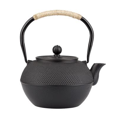 China Sustainable Hot Selling Water Kettle Black Cast Iron Metal Teapot for sale