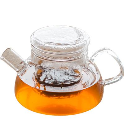 China Sustainable Heat Resistant And High Temperature Flower Teapot Glass Teapot for sale