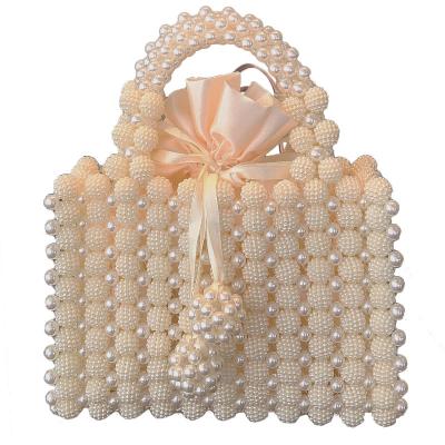 China Pearl Hand Bastard Myrtle Beaded Shape - Woven Bag Cavity Out Of Box Women's Wedding Bridal Even Beaded Bag With Party Prom Handbag for sale