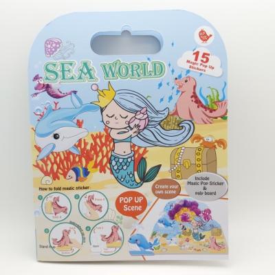 China Pop up sticky sticker SEA WORLD pop up  scene board game with TPE stickers, ECO-FRIENDLY TPE & TPR reusable  washable sticker custom ODM design for sale