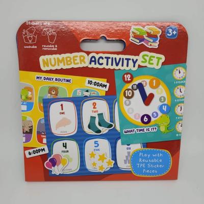 China Sticky sticker Preschool numeral matching game Play & Learn kids toys Educational paper game book Washable sticker for sale