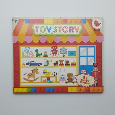 China Sticky sticker TOY STORY new hot sell washable reusable TPE sticker TPR silicon board game stick book for kid custom design for sale