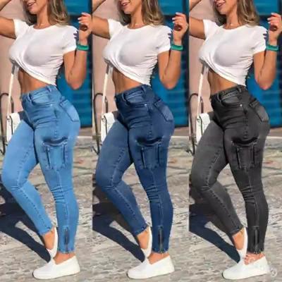 China New slim fashion QUICK DRY irresistible stretch middle waist plus size elastic women jeans for sale