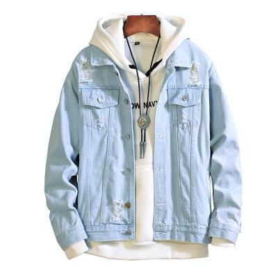 China Vintage 2021 Men's Casual Hiphop Mens Denim Bomber Jackets Waterproof Men Jean Jacket Coat Streetwear for sale